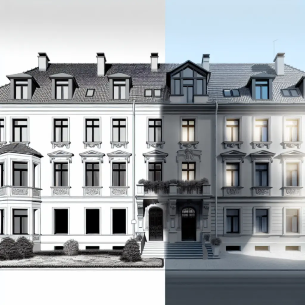 Porównanie obiektu przed i po przeprowadzeniu prac budowlano-remontowych