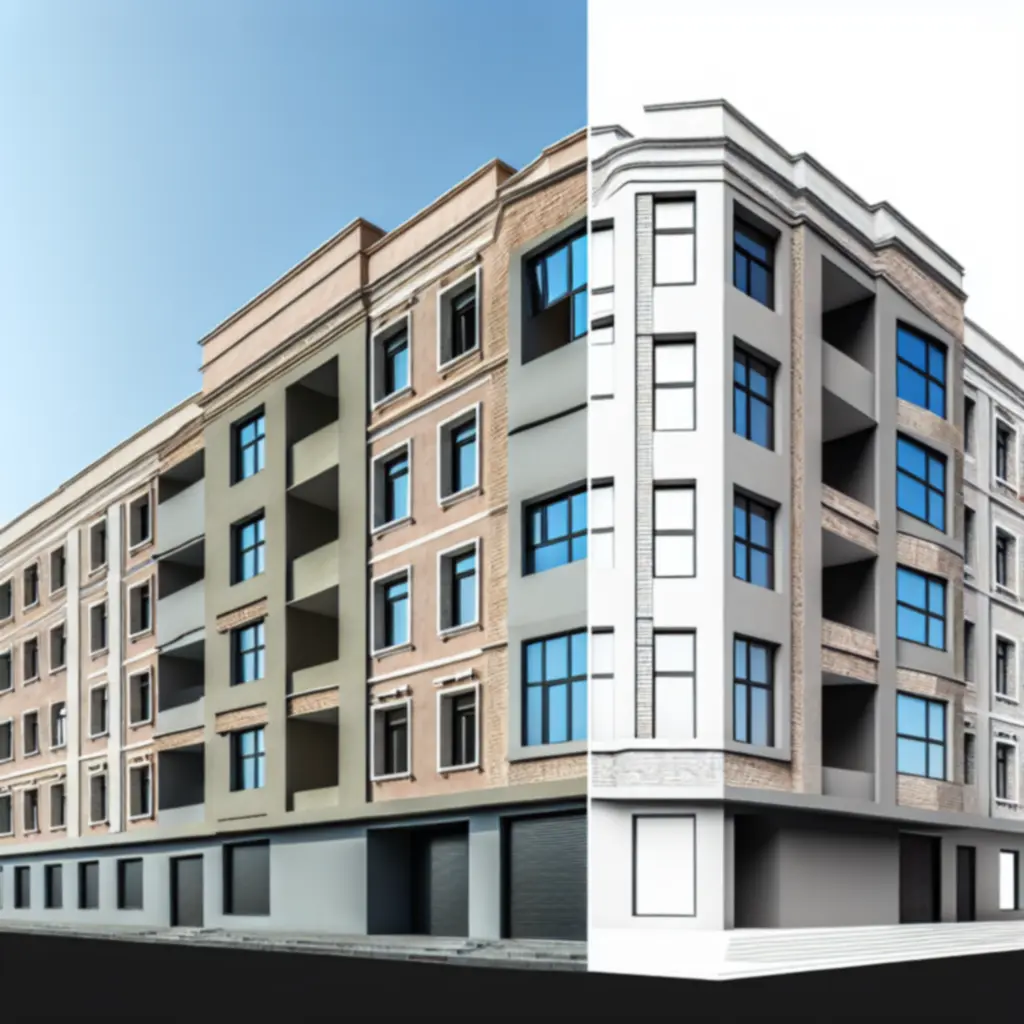 Porównanie stanu budynku przed i po kompleksowej modernizacji wykonanej przez LigBud