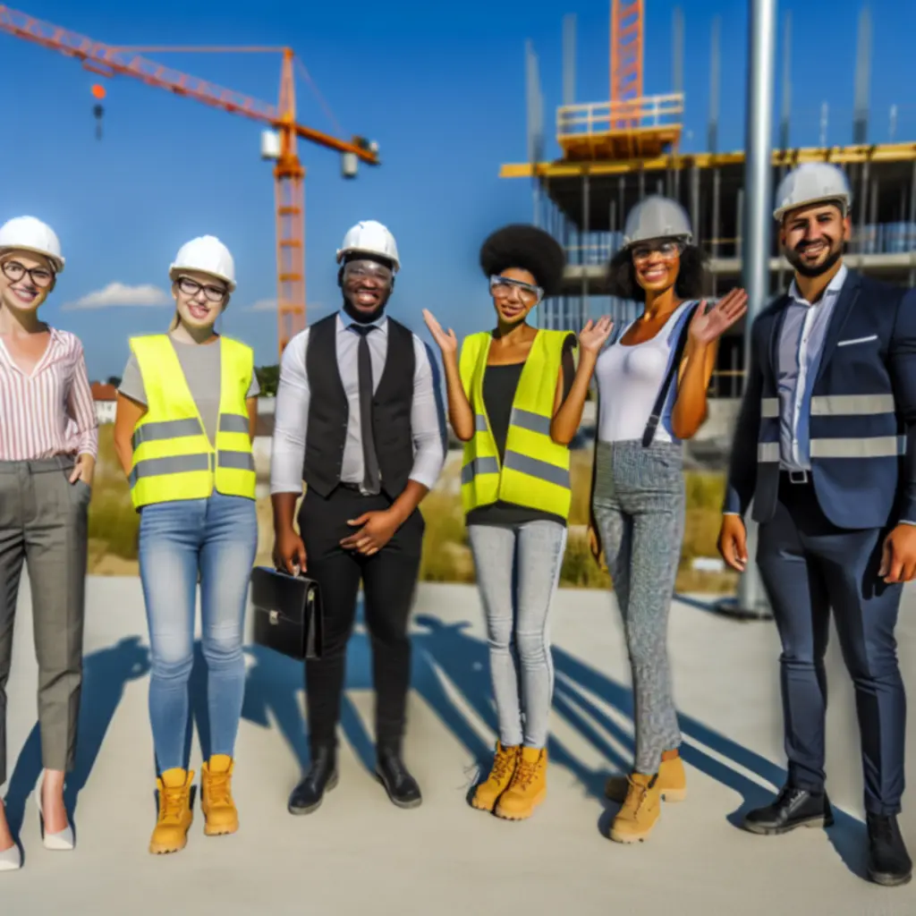 Zespół LigBud na placu budowy