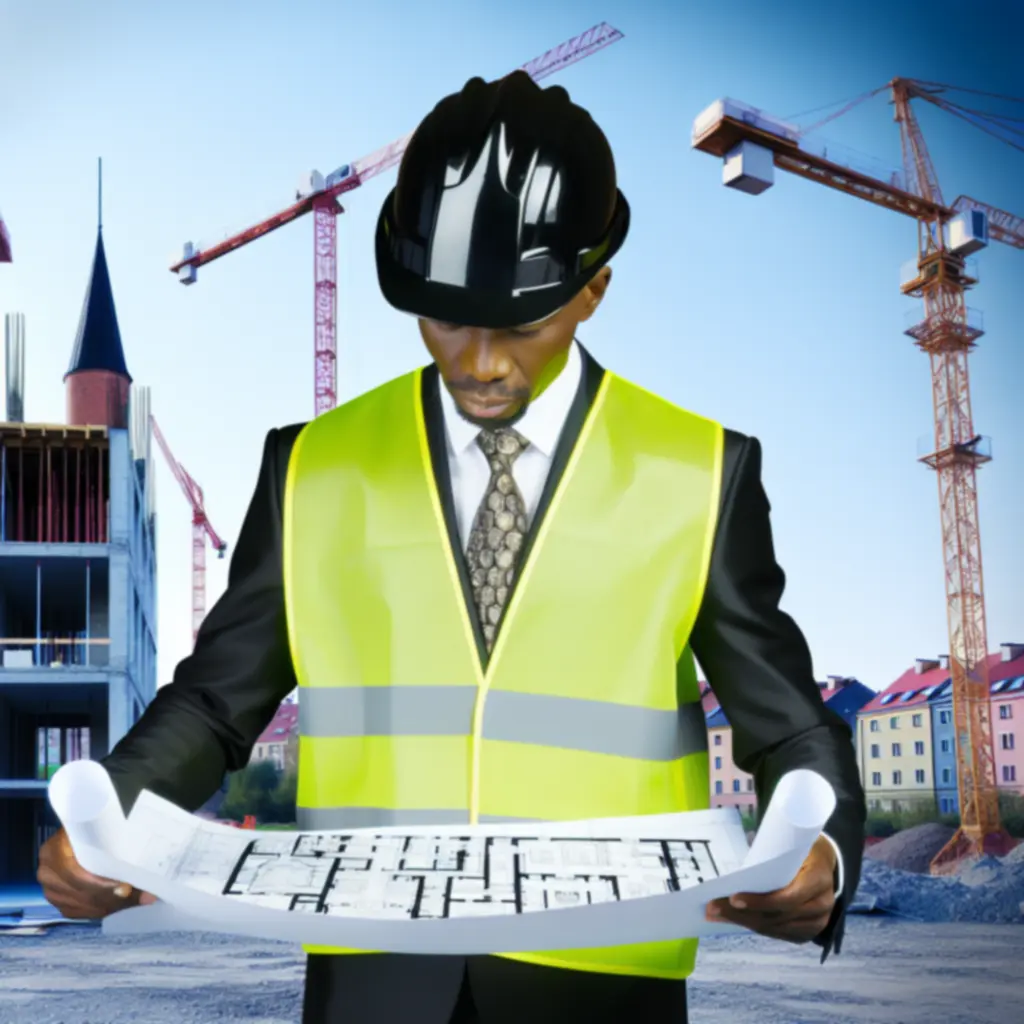 Inżynier LigBud nadzorujący prace na placu budowy