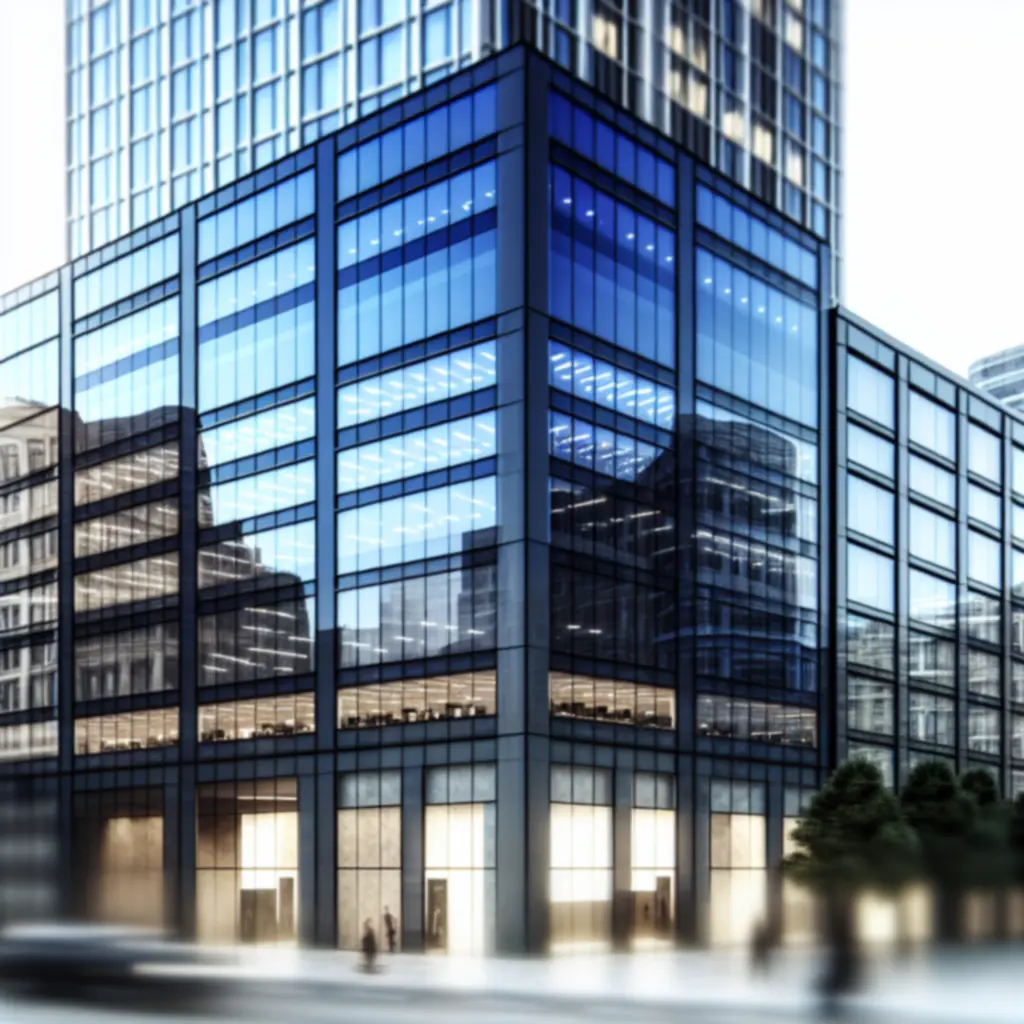 Szklana fasada nowoczesnego biurowca klasy A