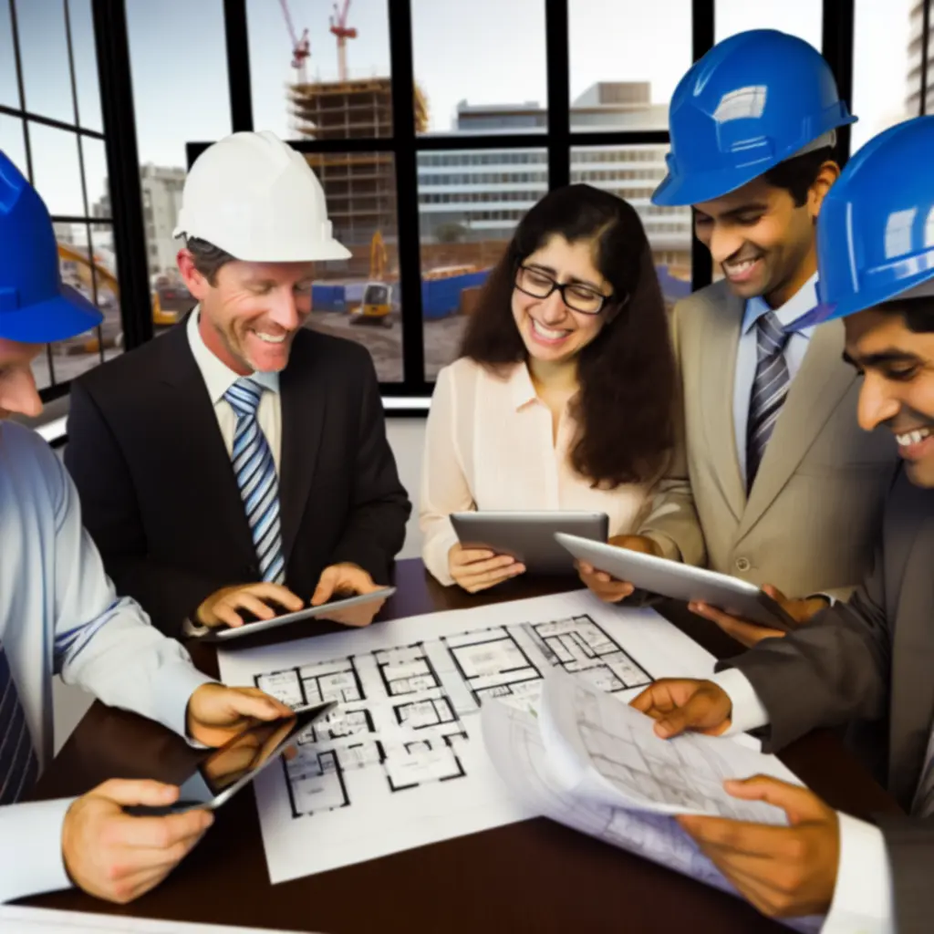 Zespół inżynierów i kierowników budowy LigBud omawiający harmonogram realizacji inwestycji